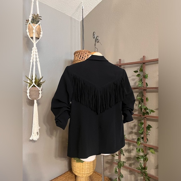 ▪️Cinq à Sept Black Dani Fringe Blazer Jacket - Picture 11 of 14